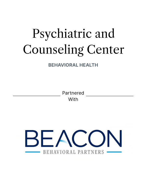Deal tombstone showing Psychiatric and Counseling Center partnered with Beacon Behavioral Partners in behavioral health sector